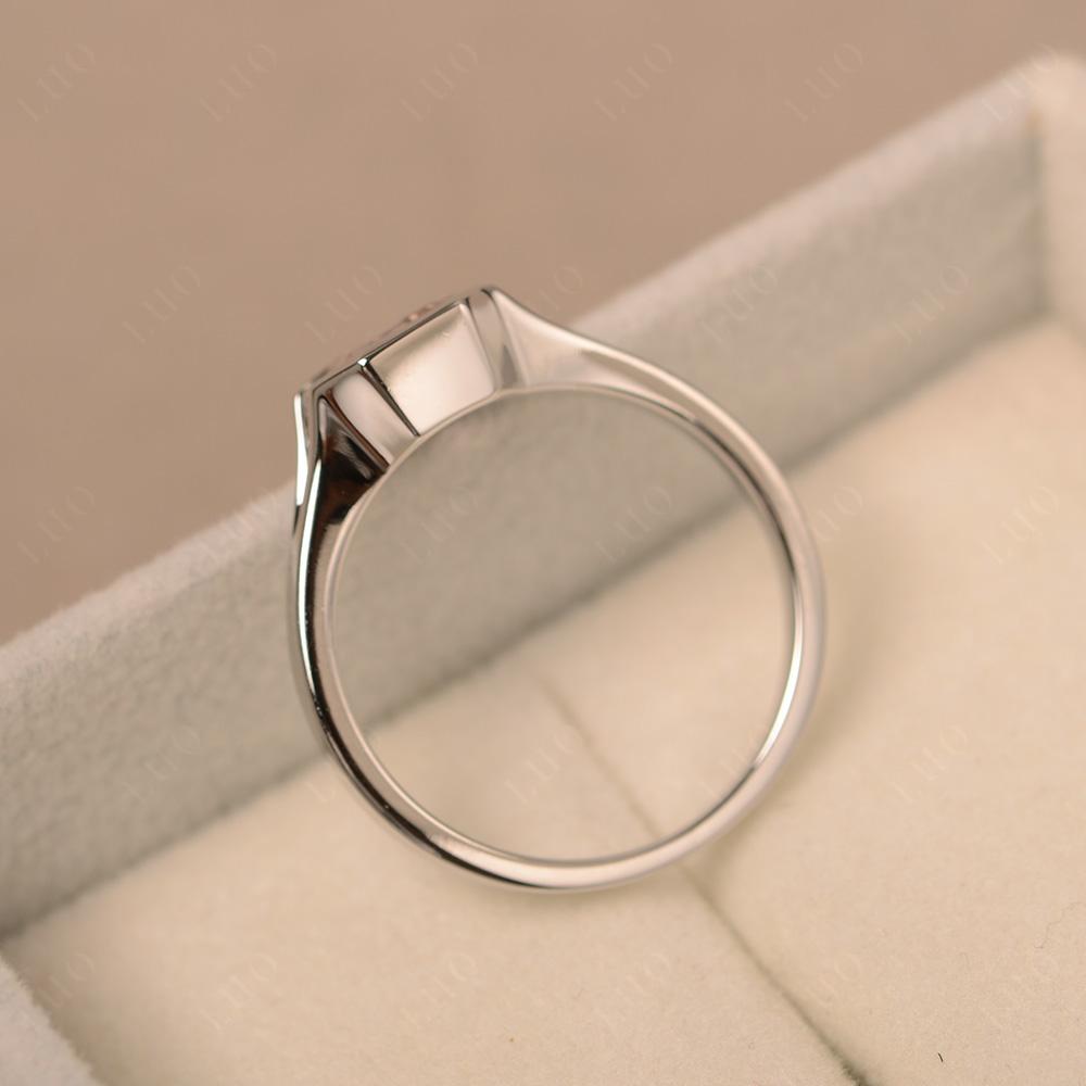 Morganite Bezel Set Engagement Ring - LUO Jewelry