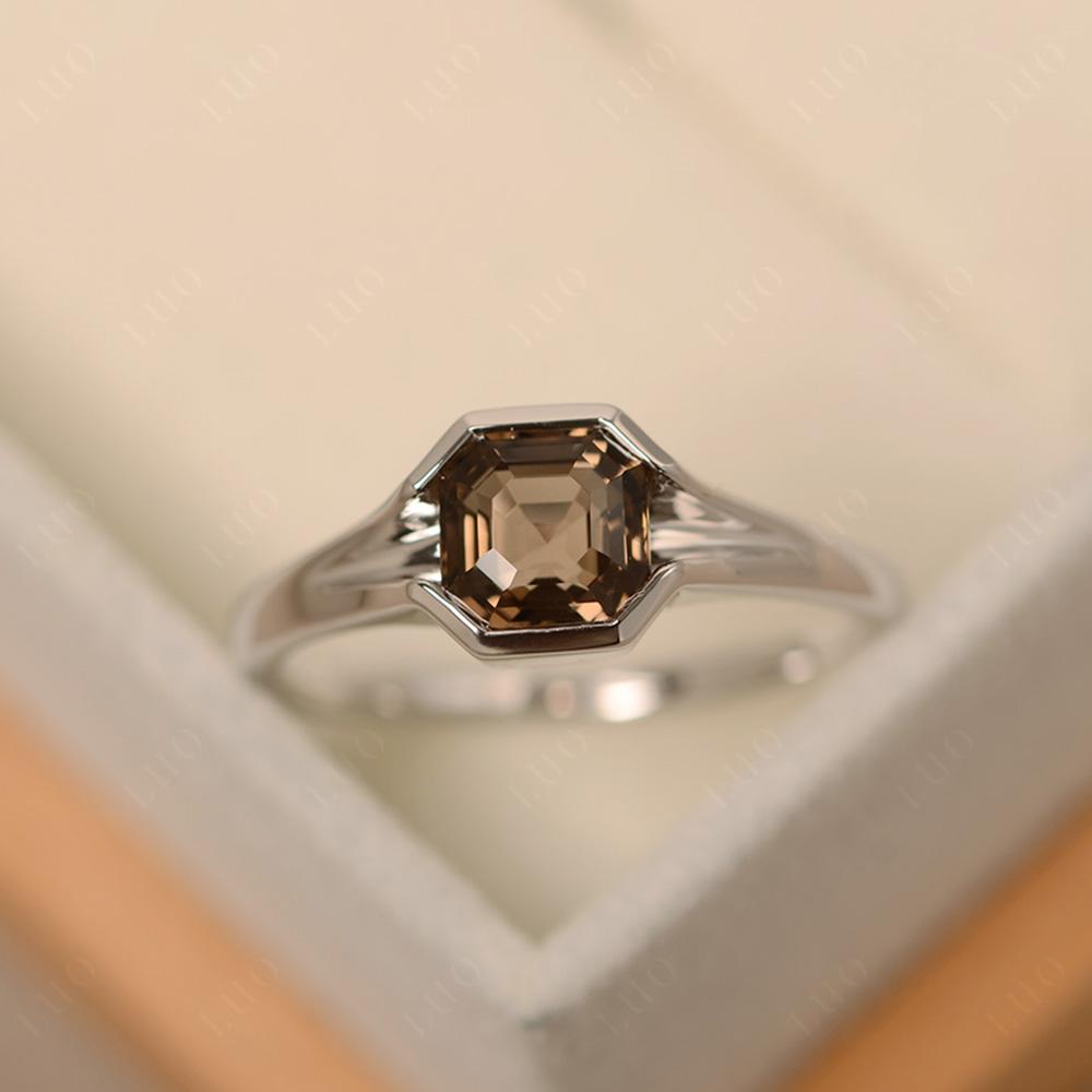 Smoky Quartz Bezel Engagement Ring - LUO Jewelry