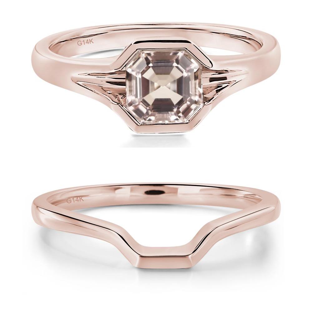 Morganite Bezel Set Engagement Ring - LUO Jewelry #metal_14k rose gold