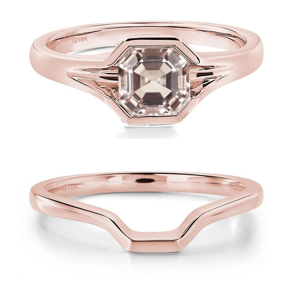 Morganite Bezel Set Engagement Ring - LUO Jewelry #metal_18k rose gold