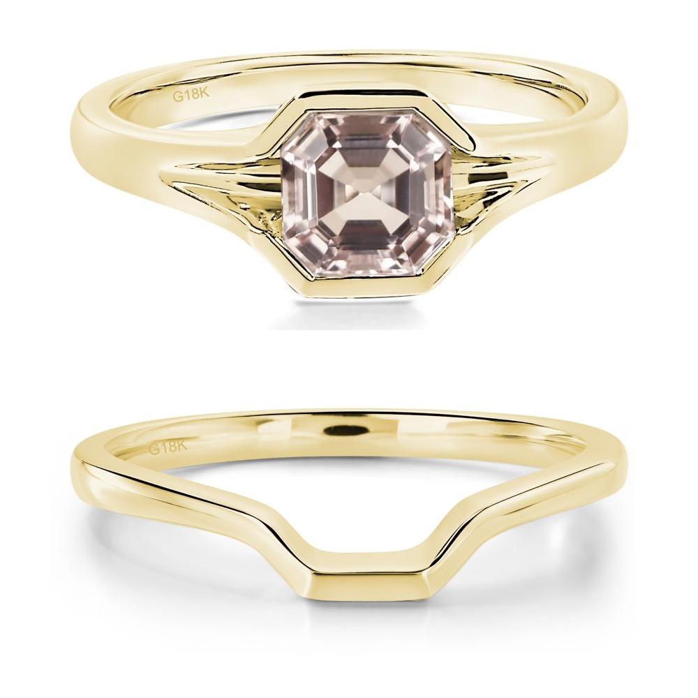 Morganite Bezel Set Engagement Ring - LUO Jewelry #metal_18k yellow gold