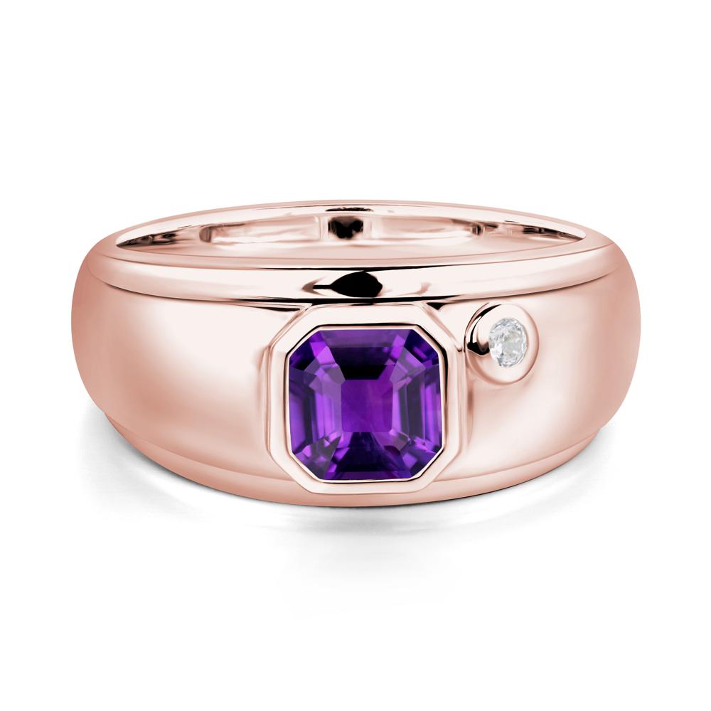Men's Amethyst Ring - LUO Jewelry #metal_18k rose gold