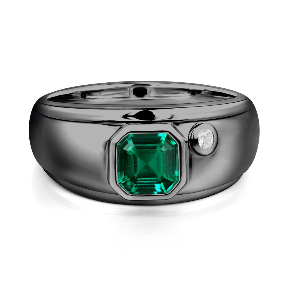 Men'S Emerald Ring - LUO Jewelry #metal_black finish sterling silver