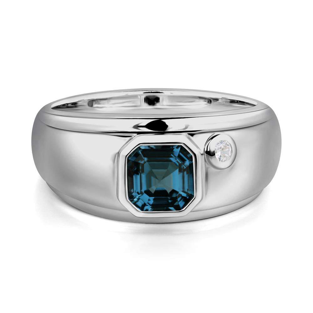 Men's London Blue Topaz Ring - LUO Jewelry #metal_platinum