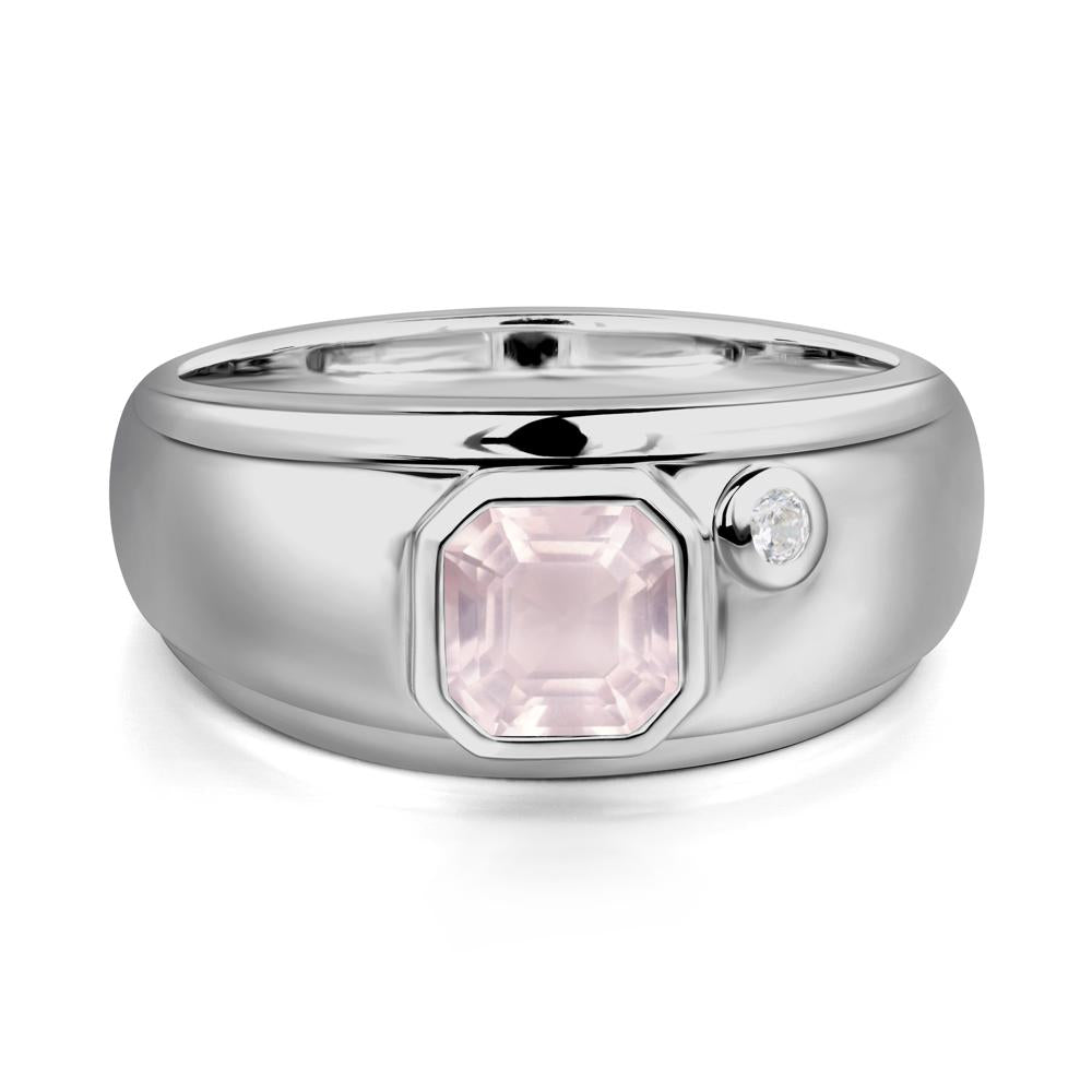 Men's Rose Quartz Ring - LUO Jewelry #metal_platinum