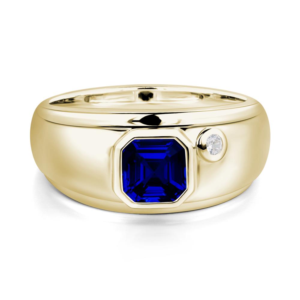 Men's Sapphire Ring - LUO Jewelry #metal_14k yellow gold