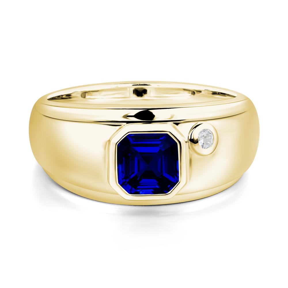 Men's Sapphire Ring - LUO Jewelry #metal_18k yellow gold