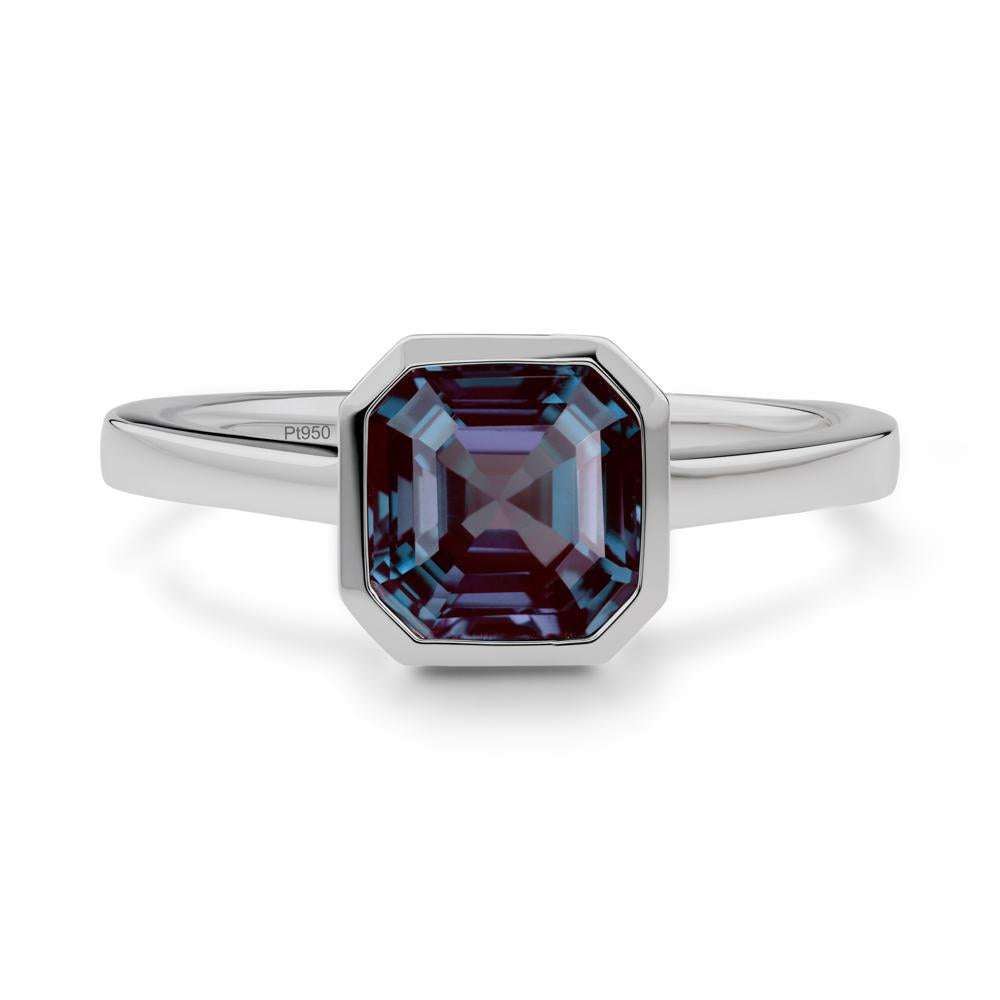 Asscher Cut Alexandrite Engagement Ring - LUO Jewelry #metal_platinum