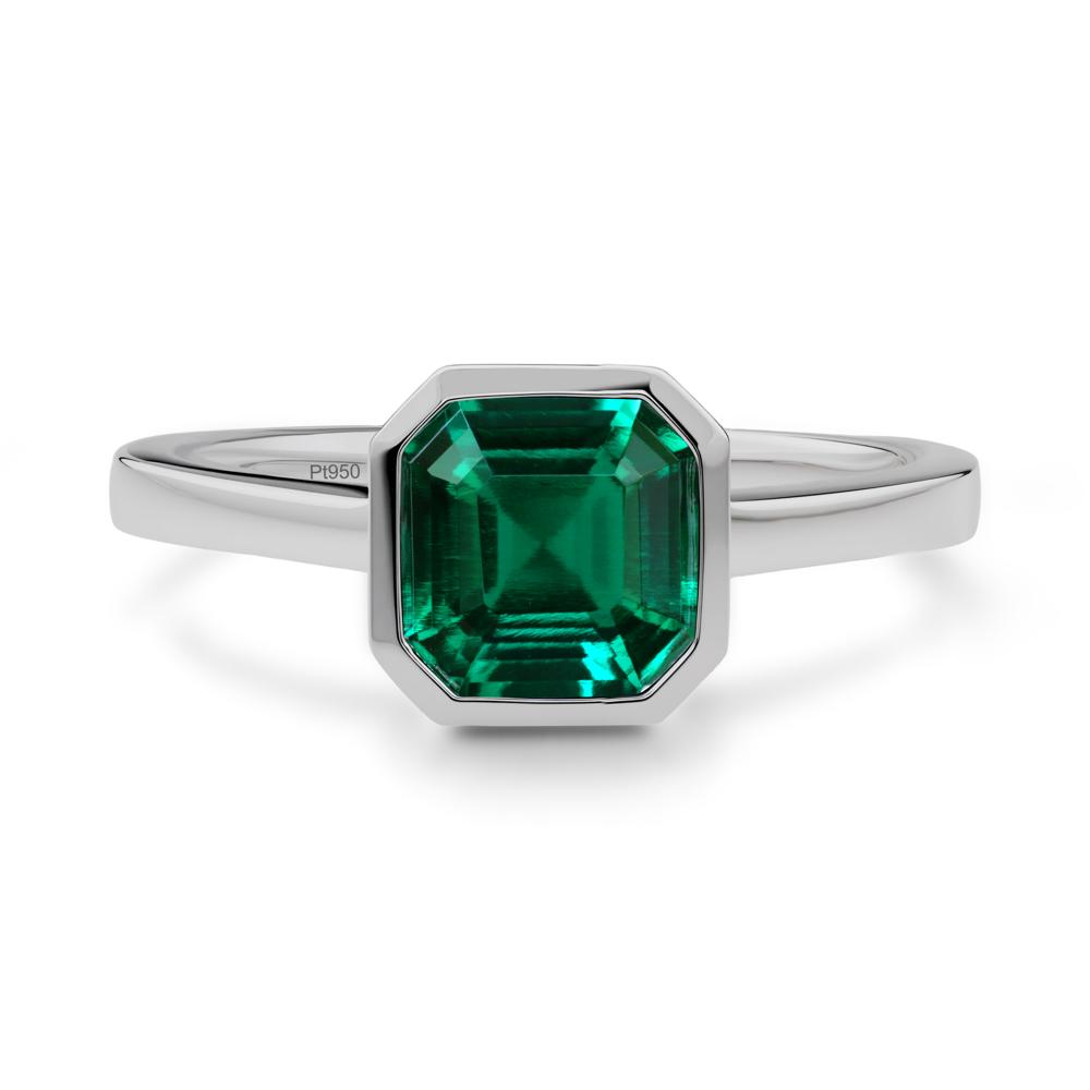 Asscher Cut Emerald Engagement Ring - LUO Jewelry #metal_platinum