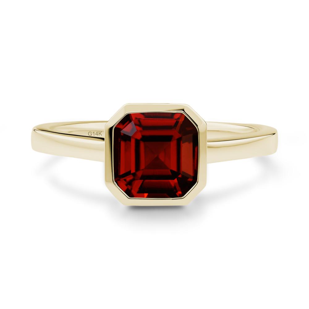 Asscher Cut Garnet Engagement Ring - LUO Jewelry #metal_14k yellow gold