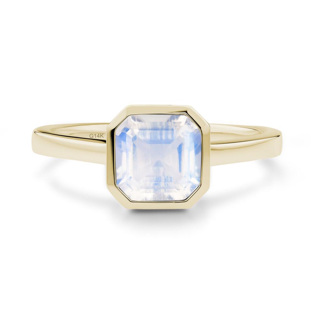Moonstone Asscher Bezel Ring - LUO Jewelry #metal_14k yellow gold