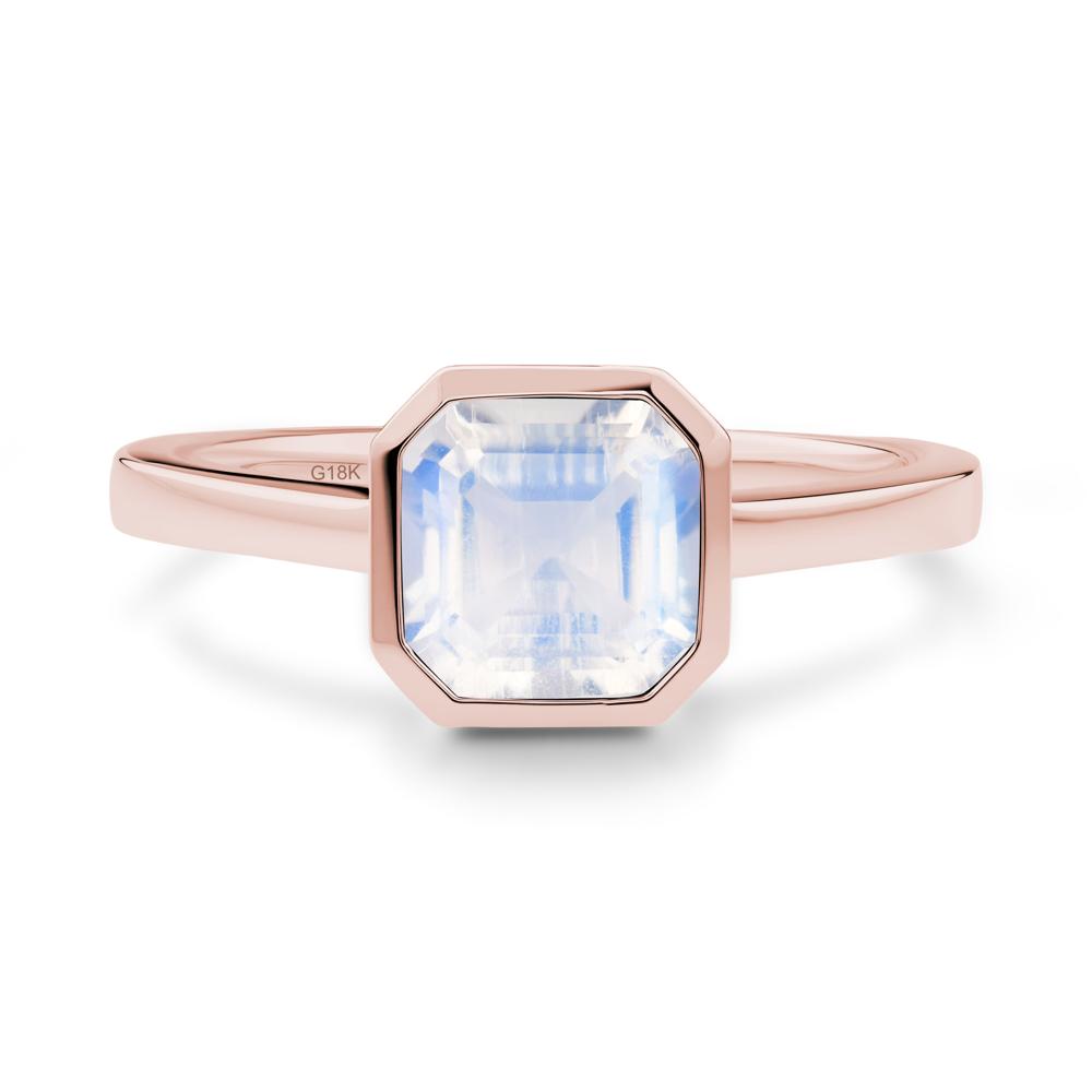 Moonstone Asscher Bezel Ring - LUO Jewelry #metal_18k rose gold