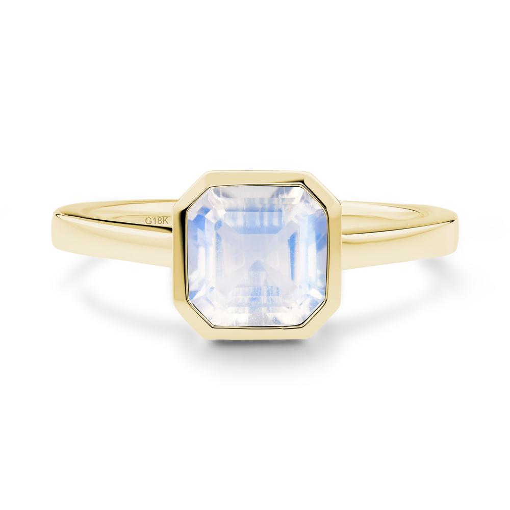 Moonstone Asscher Bezel Ring - LUO Jewelry #metal_18k yellow gold