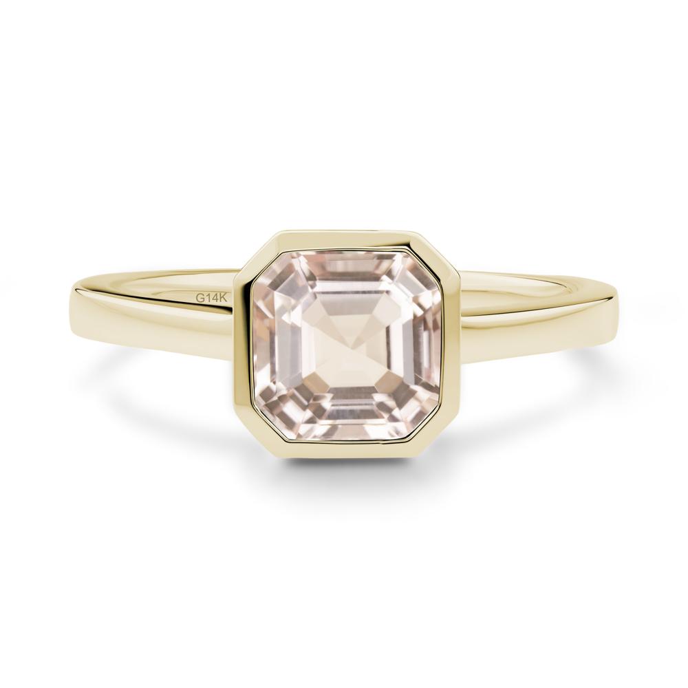Asscher Cut Morganite Engagement Ring - LUO Jewelry #metal_14k yellow gold