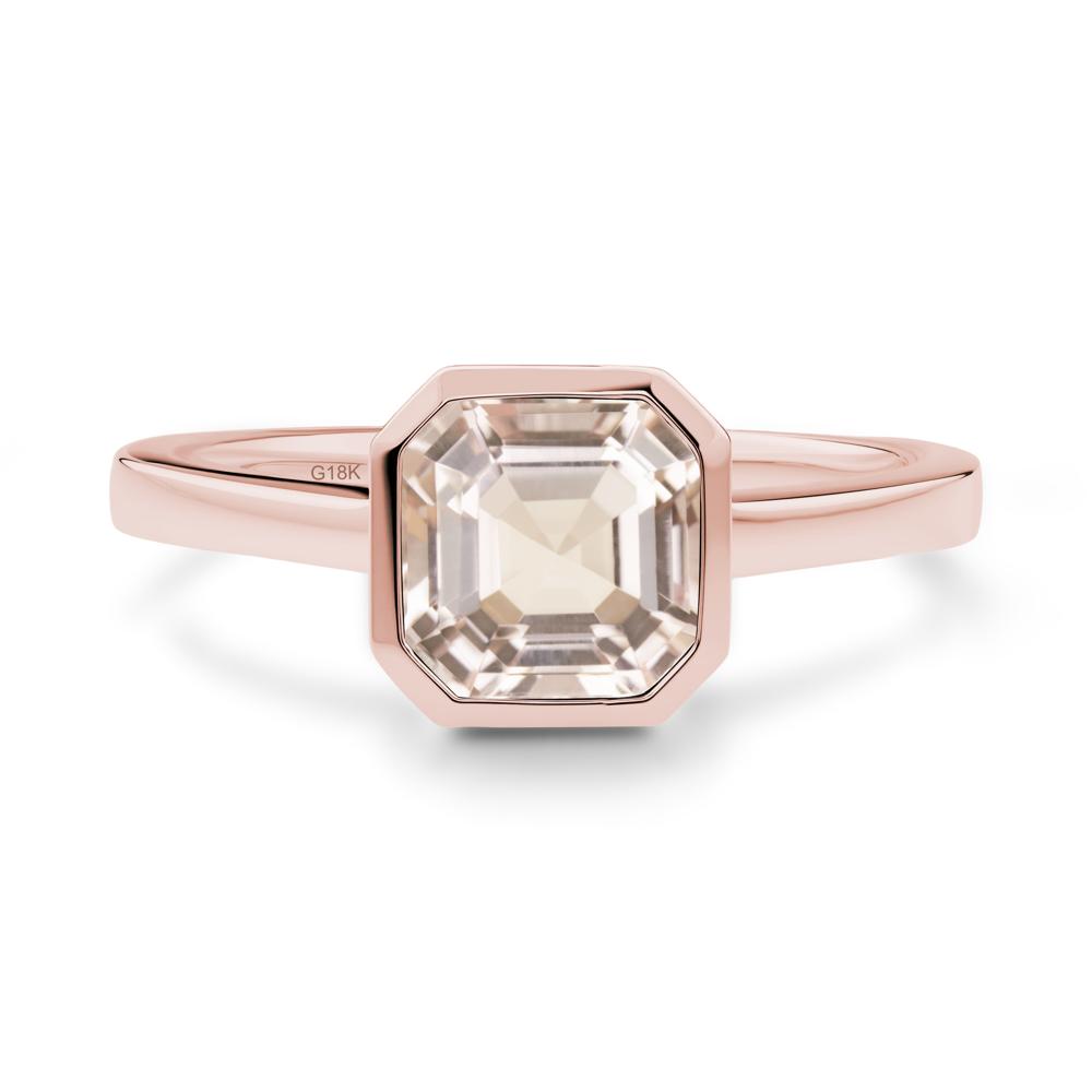 Asscher Cut Morganite Engagement Ring - LUO Jewelry #metal_18k rose gold