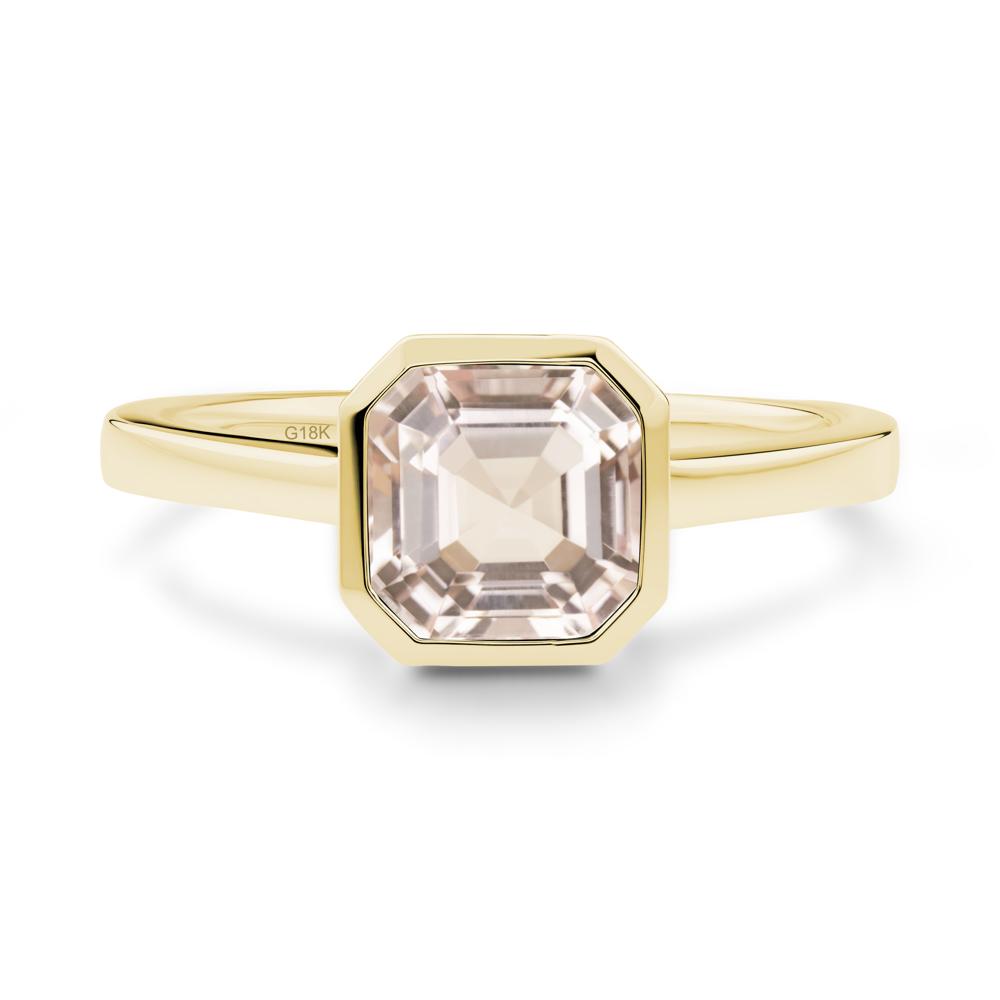 Asscher Cut Morganite Engagement Ring - LUO Jewelry #metal_18k yellow gold