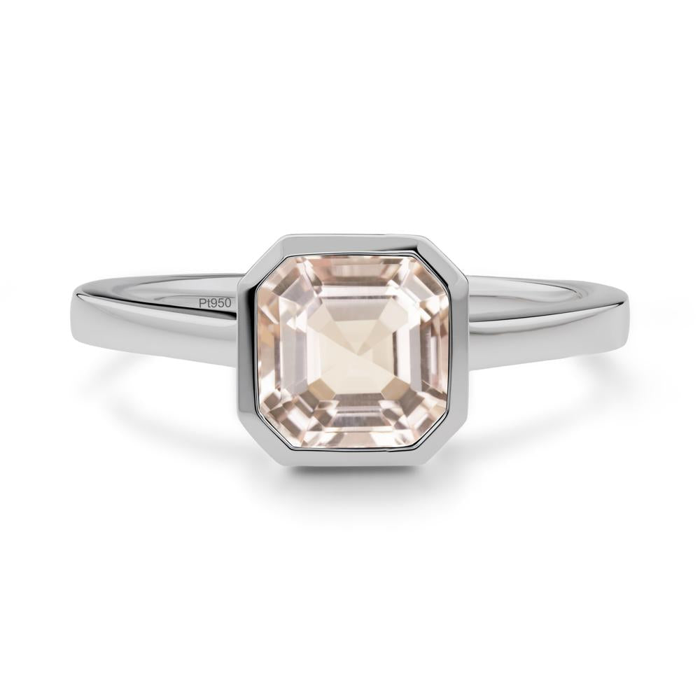 Asscher Cut Morganite Engagement Ring - LUO Jewelry #metal_platinum