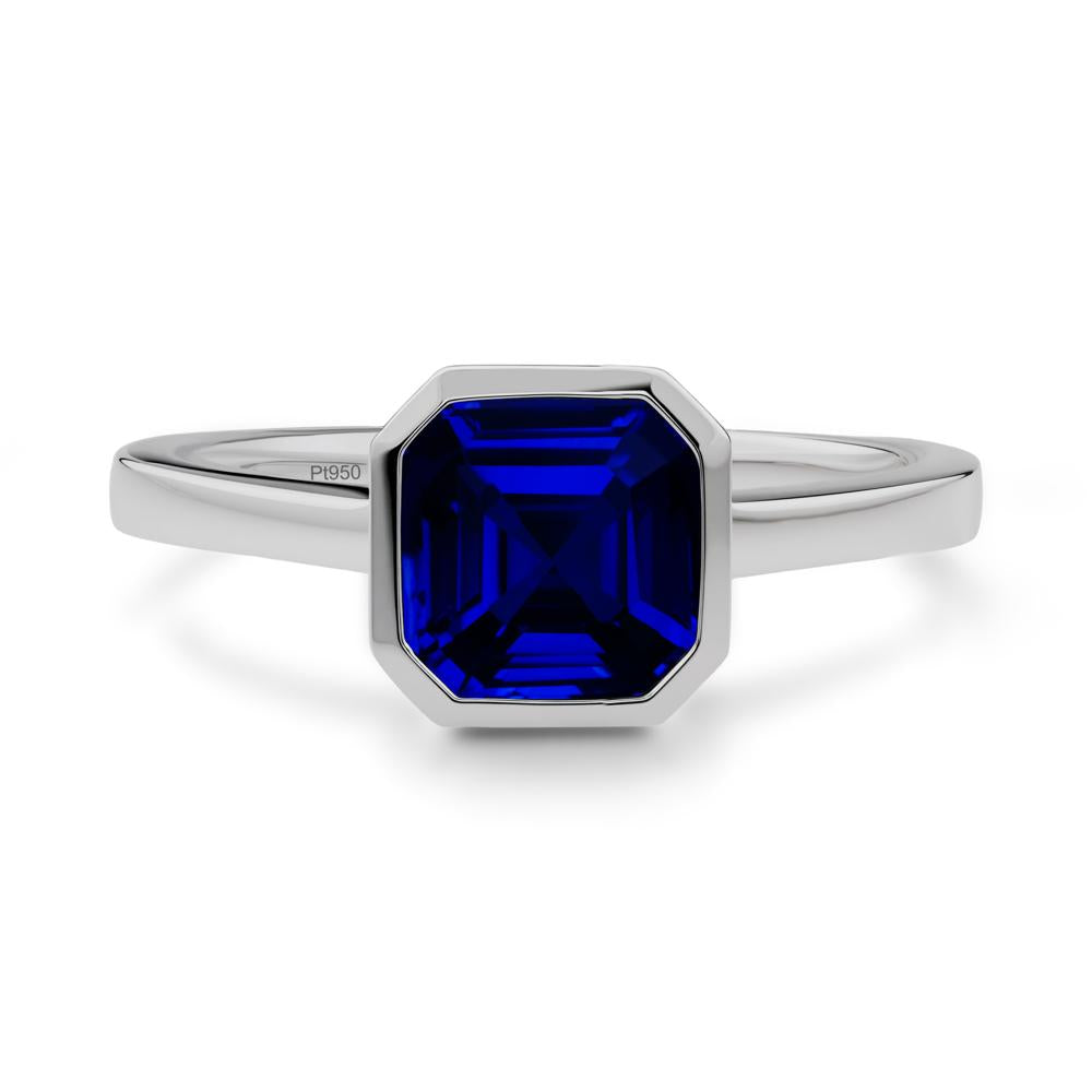 Asscher Cut Sapphire Engagement Ring - LUO Jewelry #metal_platinum
