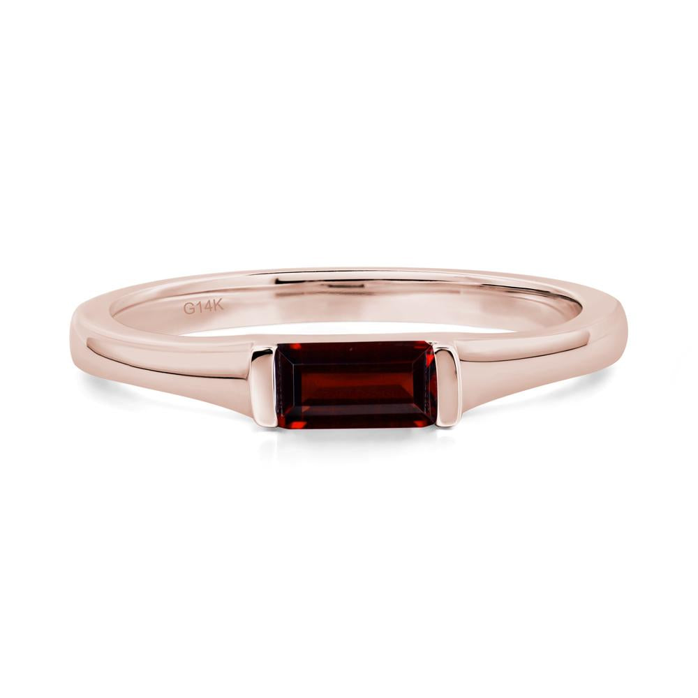 Garnet Baguette Ring - LUO Jewelry #metal_14k rose gold