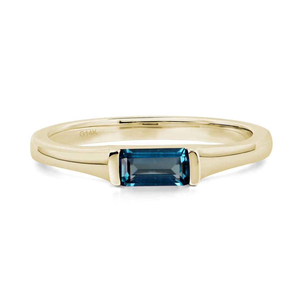 London Blue Topaz Baguette Ring - LUO Jewelry #metal_14k yellow gold