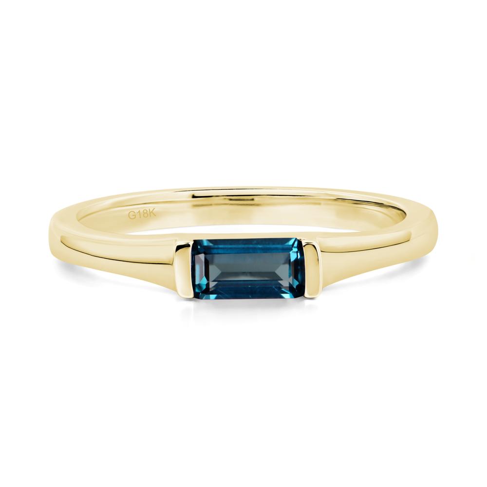 London Blue Topaz Baguette Ring - LUO Jewelry #metal_18k yellow gold