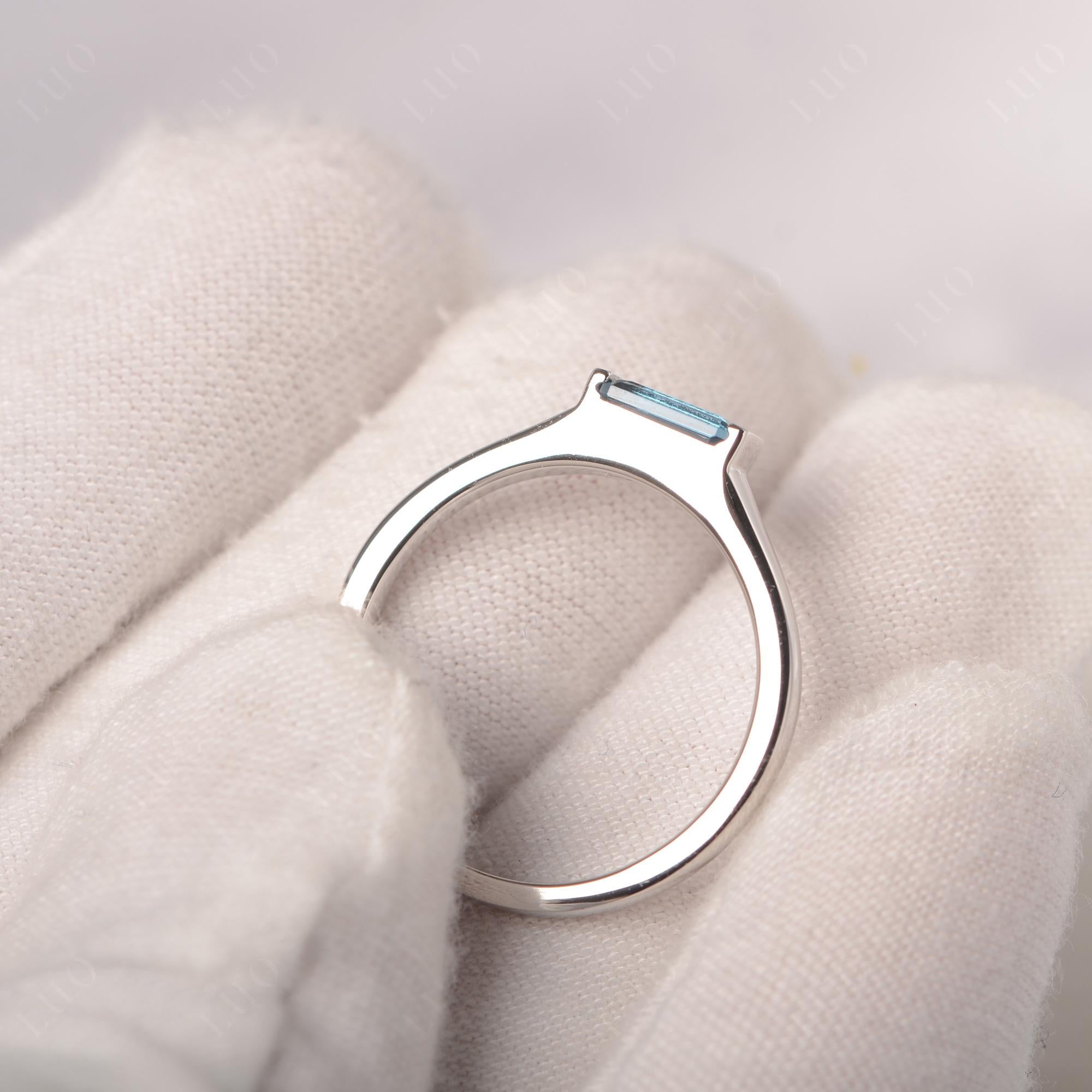 London Blue Topaz Baguette Ring - LUO Jewelry
