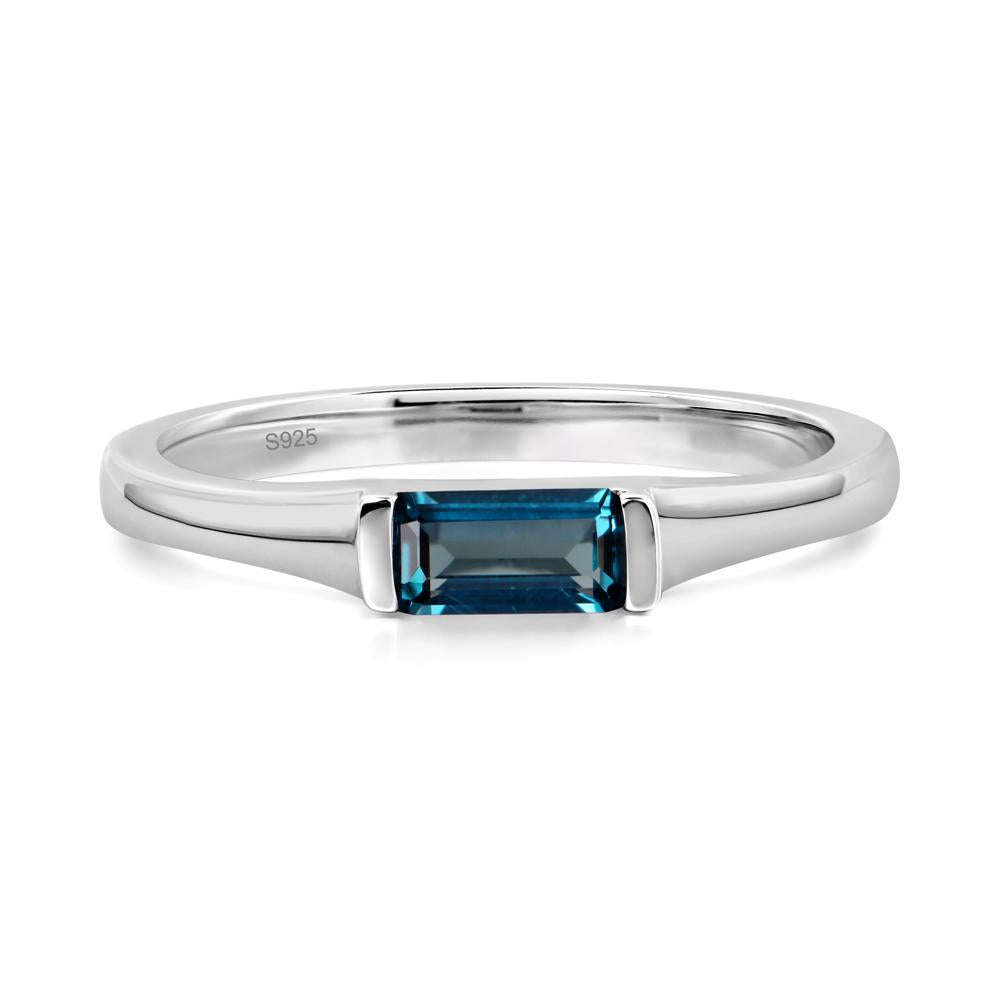 London Blue Topaz Baguette Ring - LUO Jewelry #metal_sterling silver