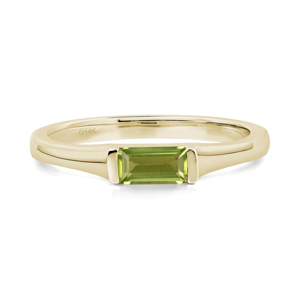 Peridot Baguette Ring - LUO Jewelry #metal_14k yellow gold