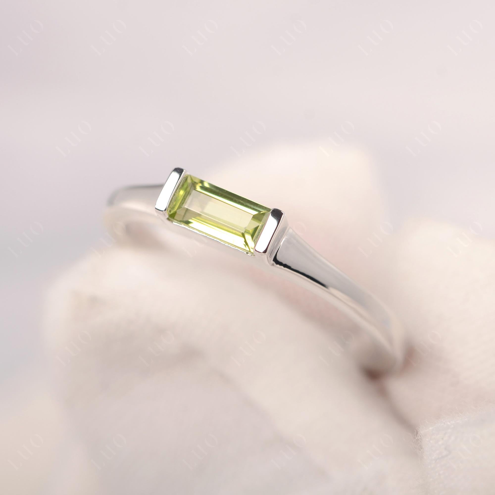 Peridot Baguette Ring - LUO Jewelry