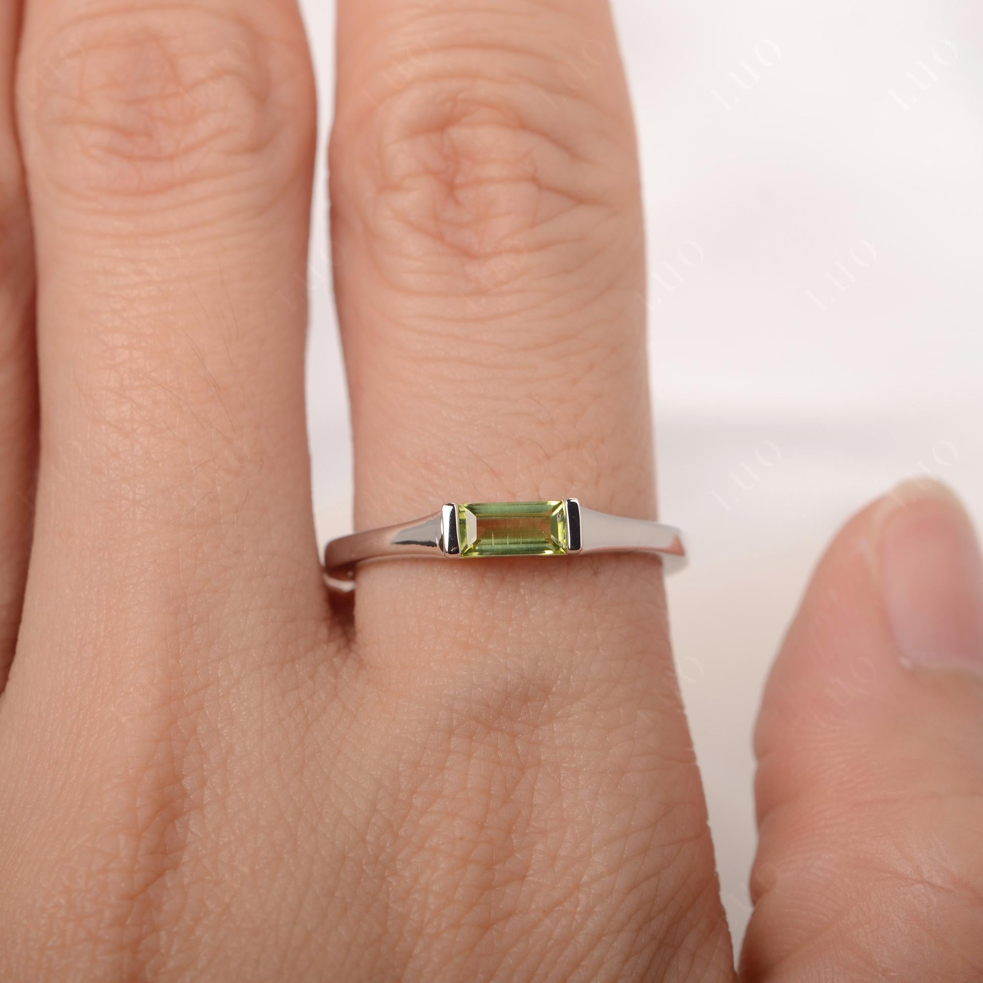 Peridot Baguette Ring - LUO Jewelry