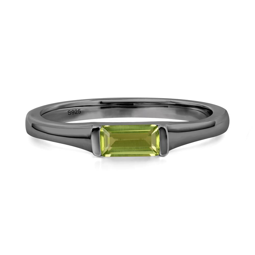 Peridot Baguette Ring - LUO Jewelry #metal_black finish sterling silver