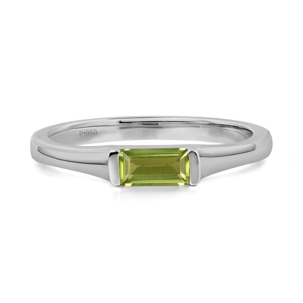 Peridot Baguette Ring - LUO Jewelry #metal_platinum