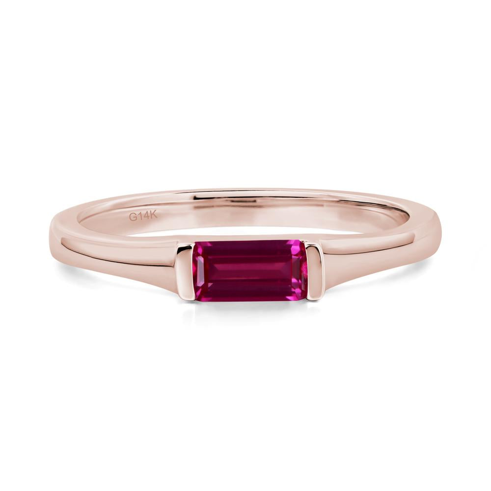 Ruby Baguette Ring - LUO Jewelry #metal_14k rose gold