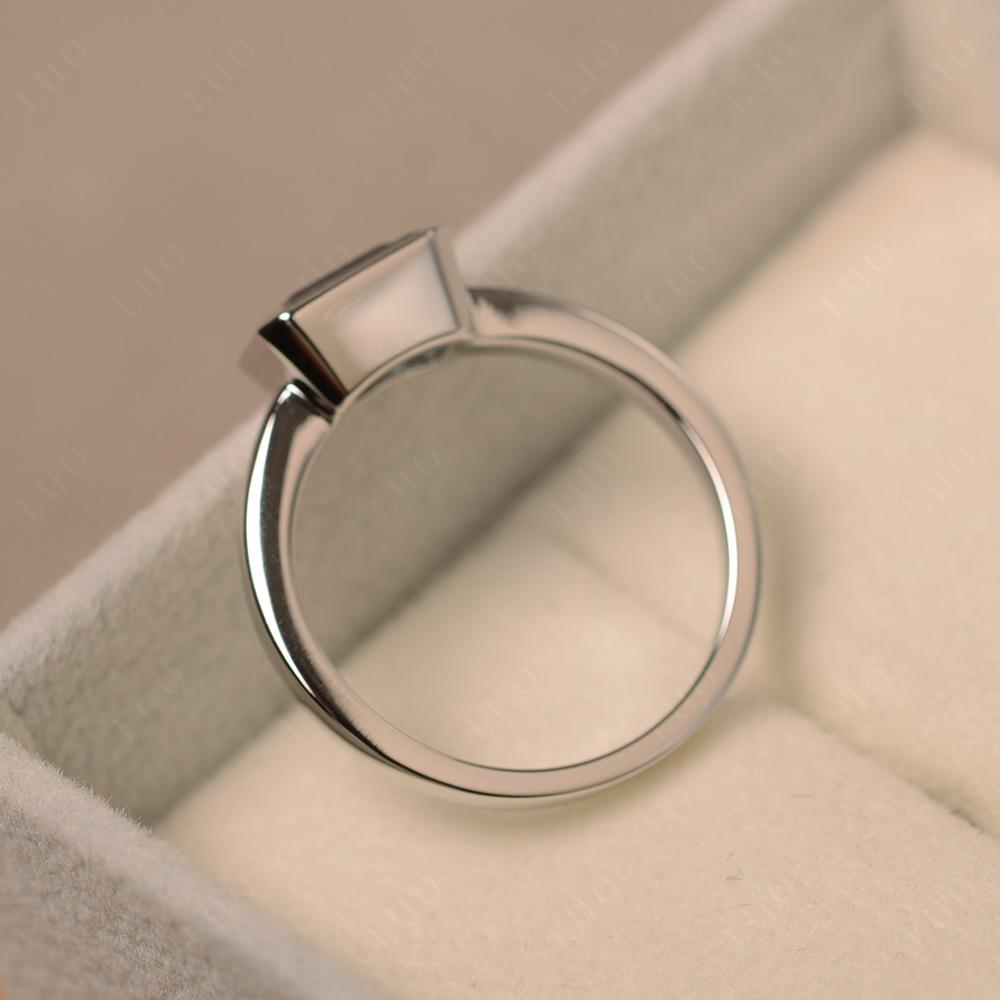 East West Emerald Cut Alexandrite Bezel Ring - LUO Jewelry