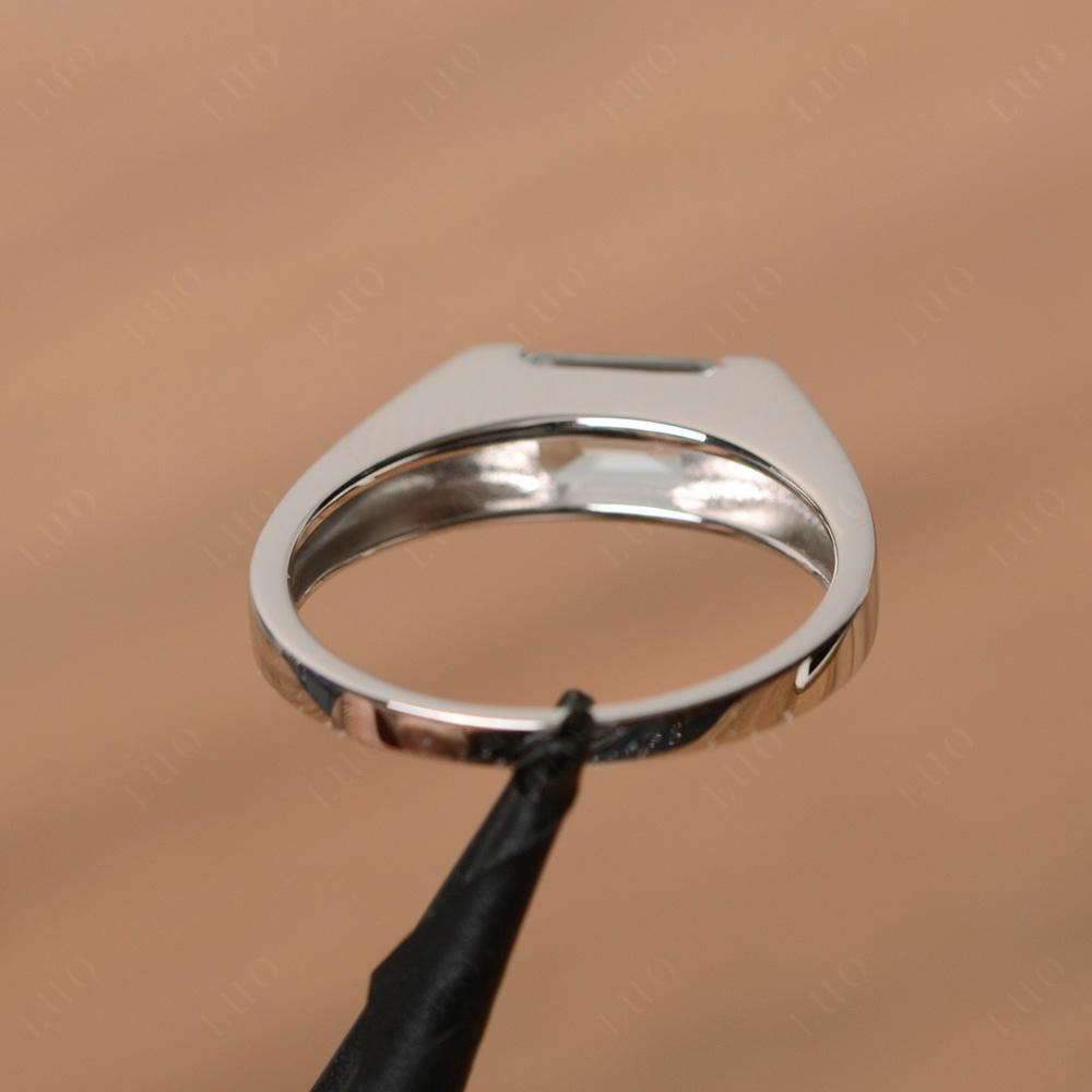 Horizontal Aquamarine Gender Neutral Ring - LUO Jewelry