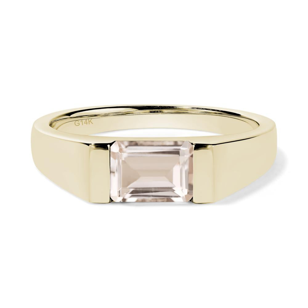 Horizontal Morganite Gender Neutral Ring - LUO Jewelry #metal_14k yellow gold