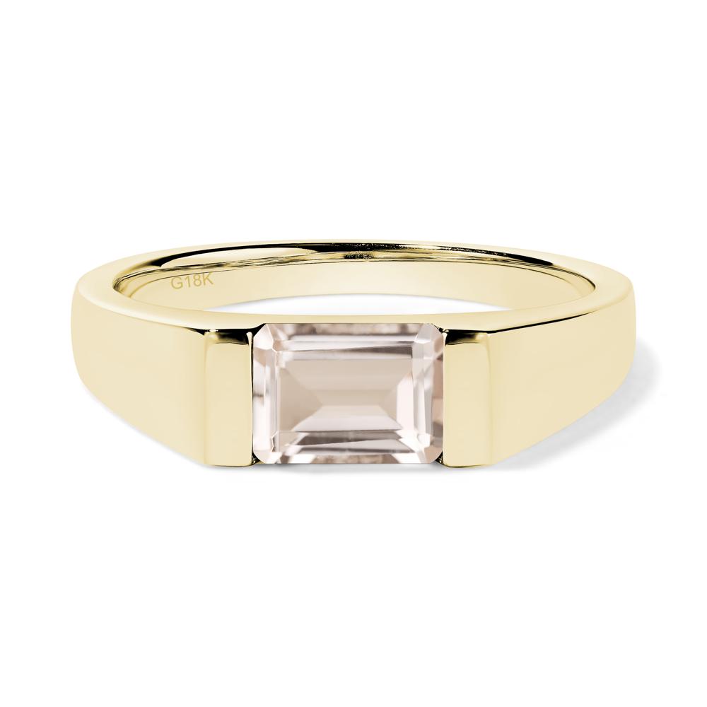 Horizontal Morganite Gender Neutral Ring - LUO Jewelry #metal_18k yellow gold