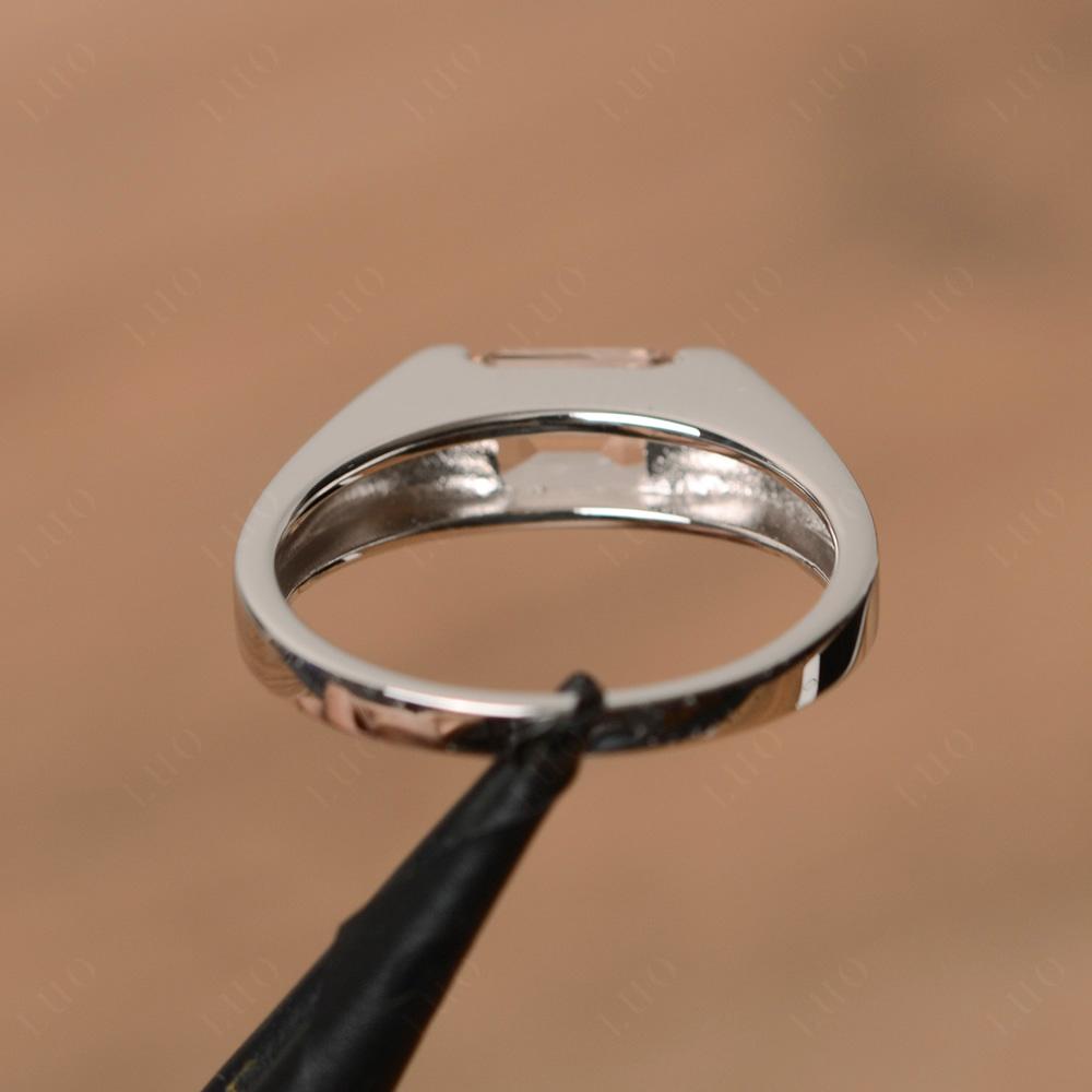 Horizontal Morganite Gender Neutral Ring - LUO Jewelry