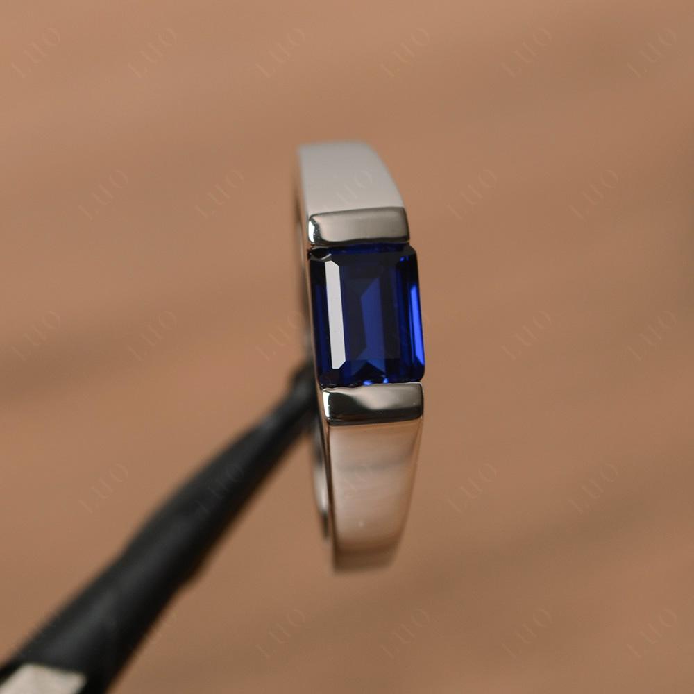 Horizontal Sapphire Gender Neutral Ring - LUO Jewelry
