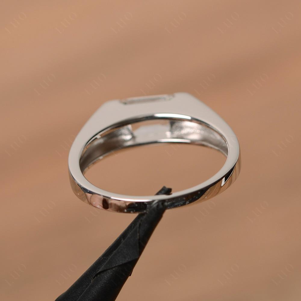Horizontal White Topaz Gender Neutral Ring - LUO Jewelry