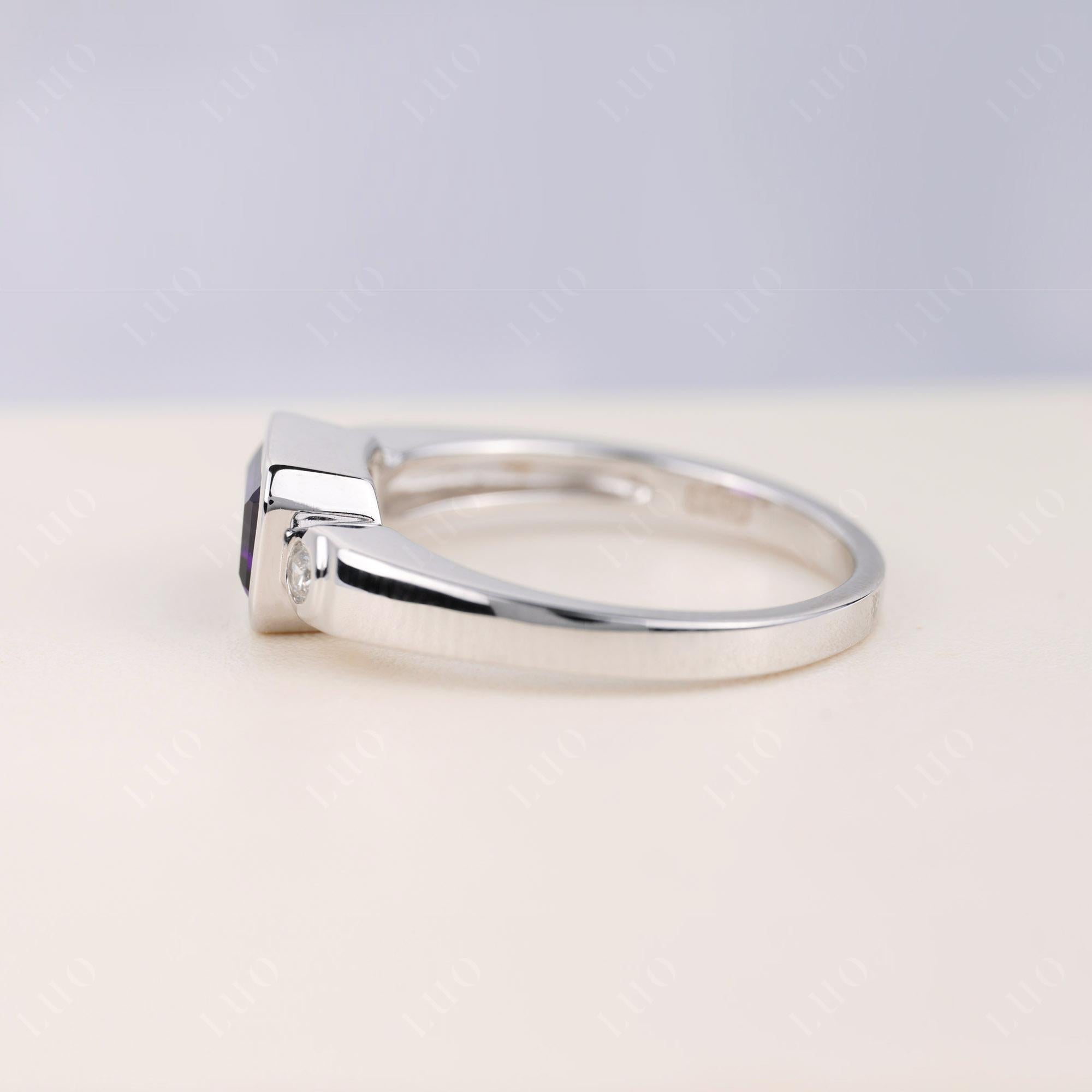 Antique Style Amethyst East West Ring - LUO Jewelry