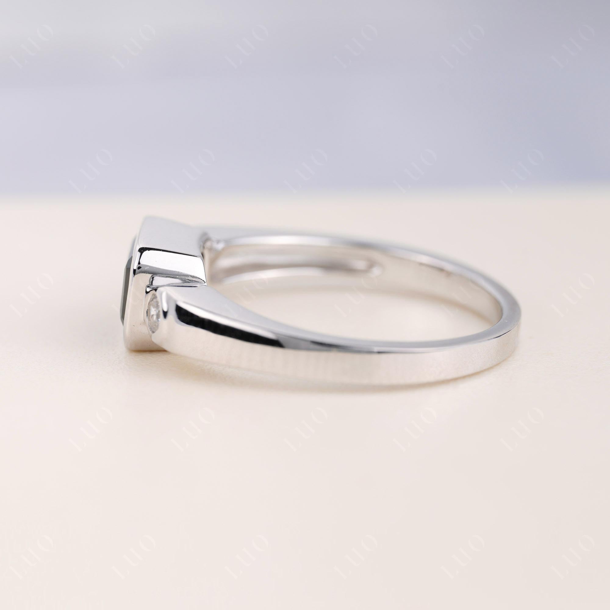 Antique Style Black Spinel East West Ring - LUO Jewelry