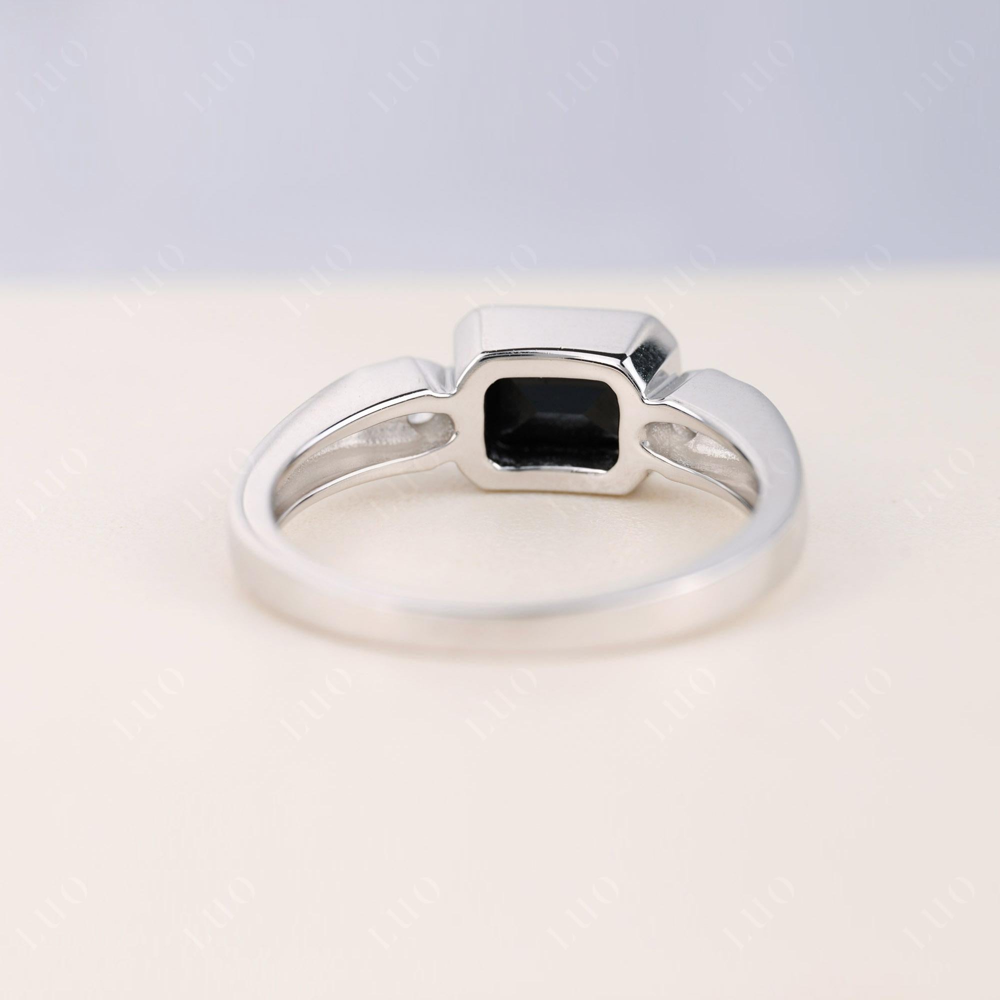 Antique Style Black Spinel East West Ring - LUO Jewelry