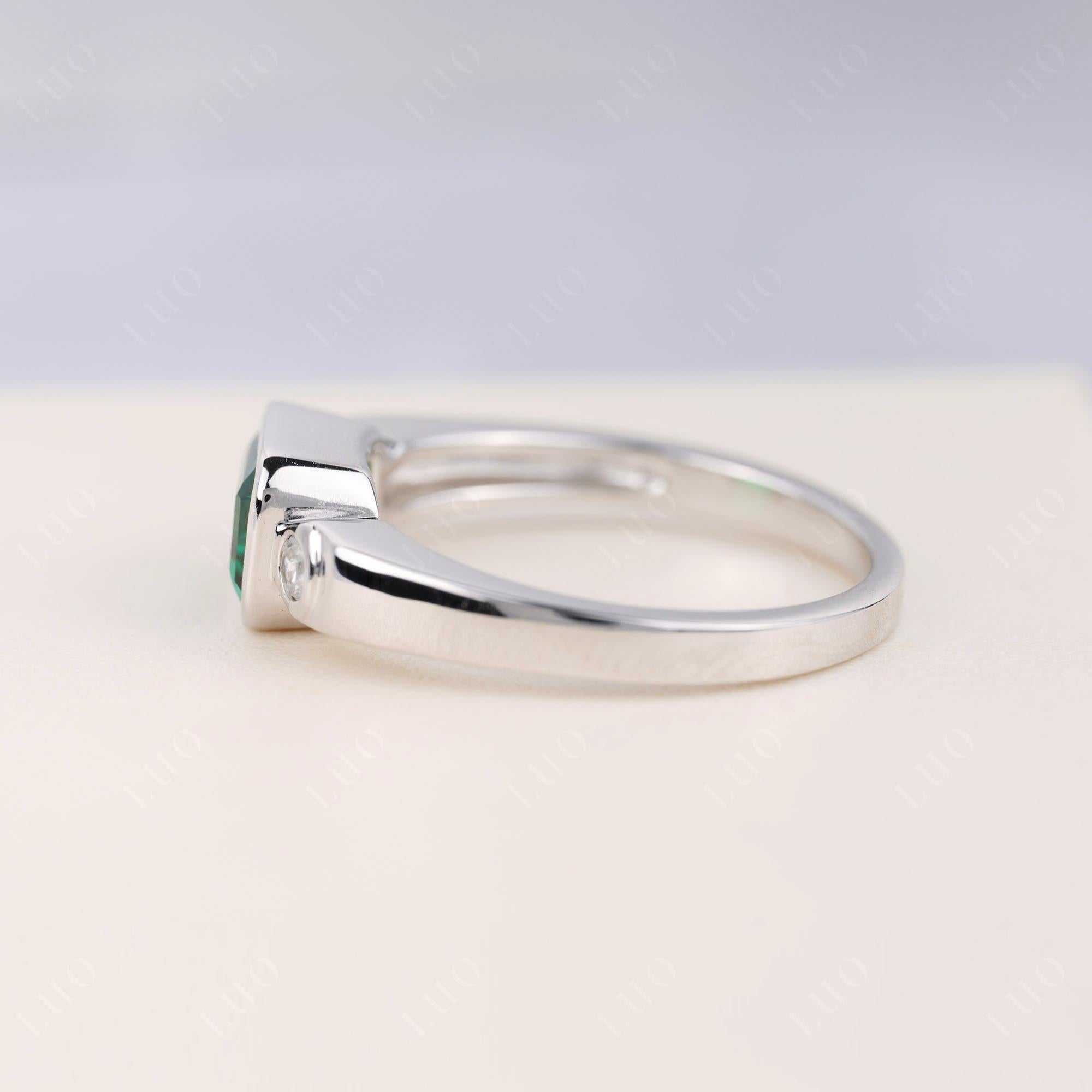 Antique Style Emerald East West Ring - LUO Jewelry