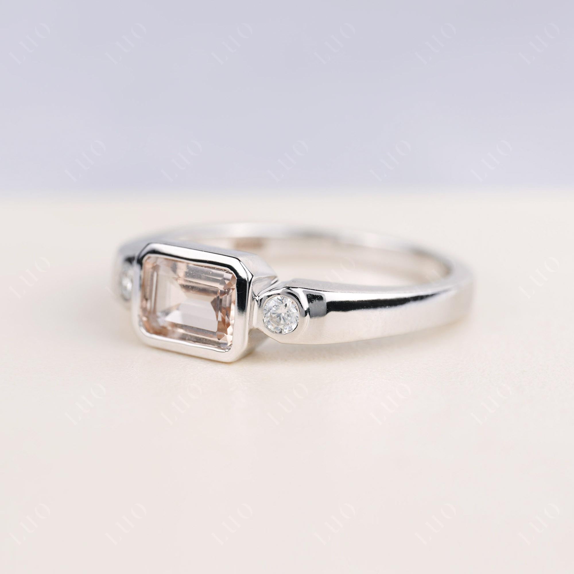 Antique Style Morganite East West Ring - LUO Jewelry