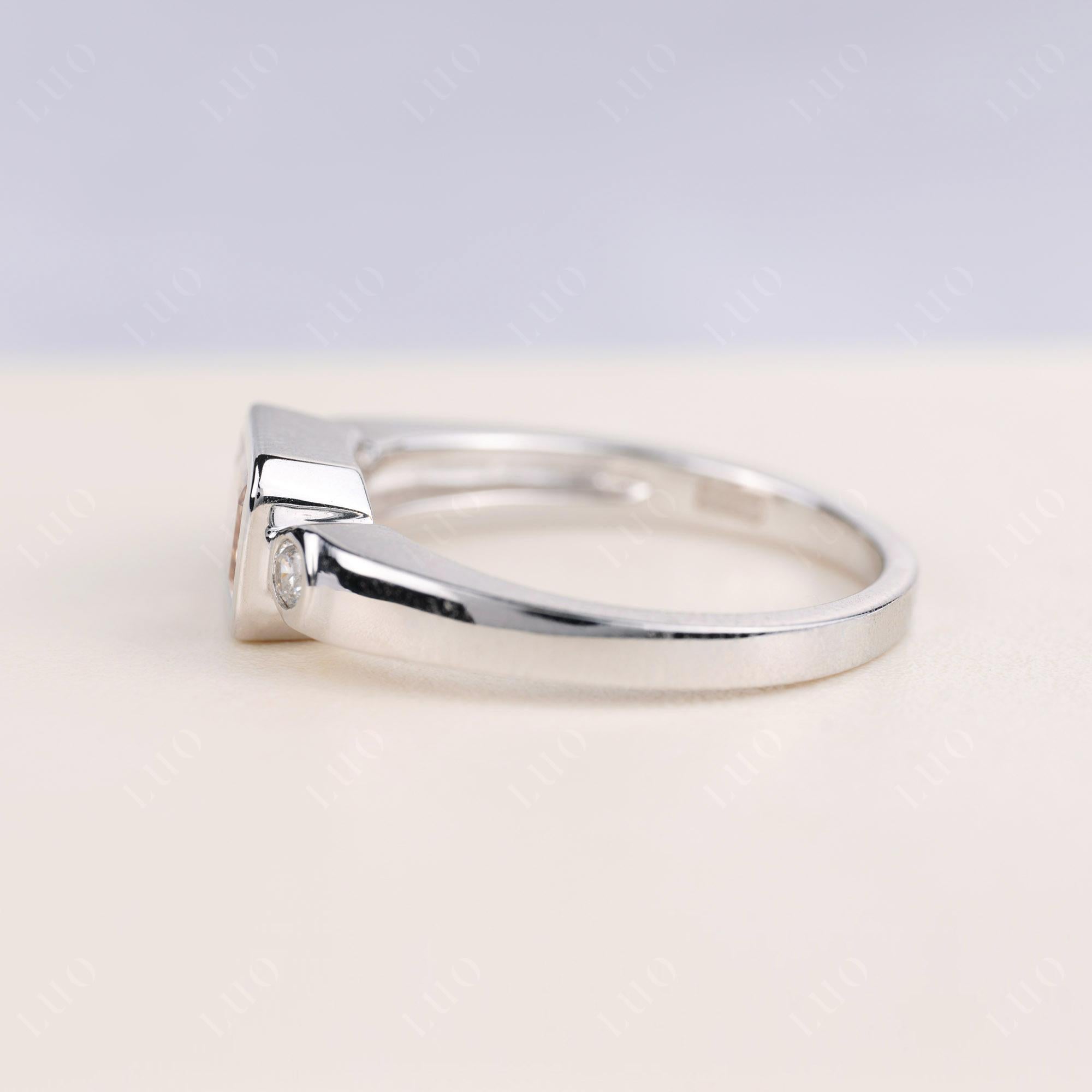 Antique Style Morganite East West Ring - LUO Jewelry