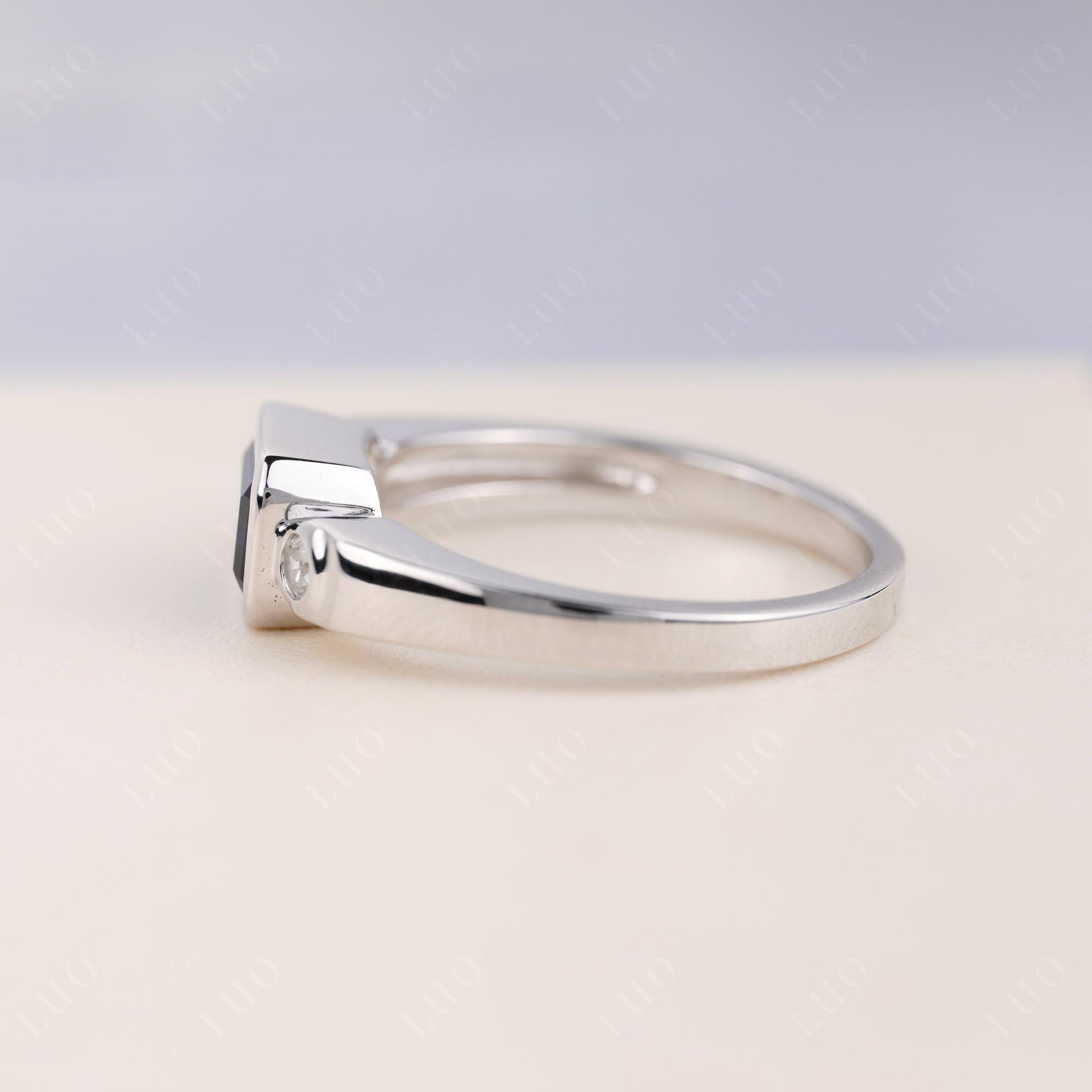 Antique Style Sapphire East West Ring - LUO Jewelry