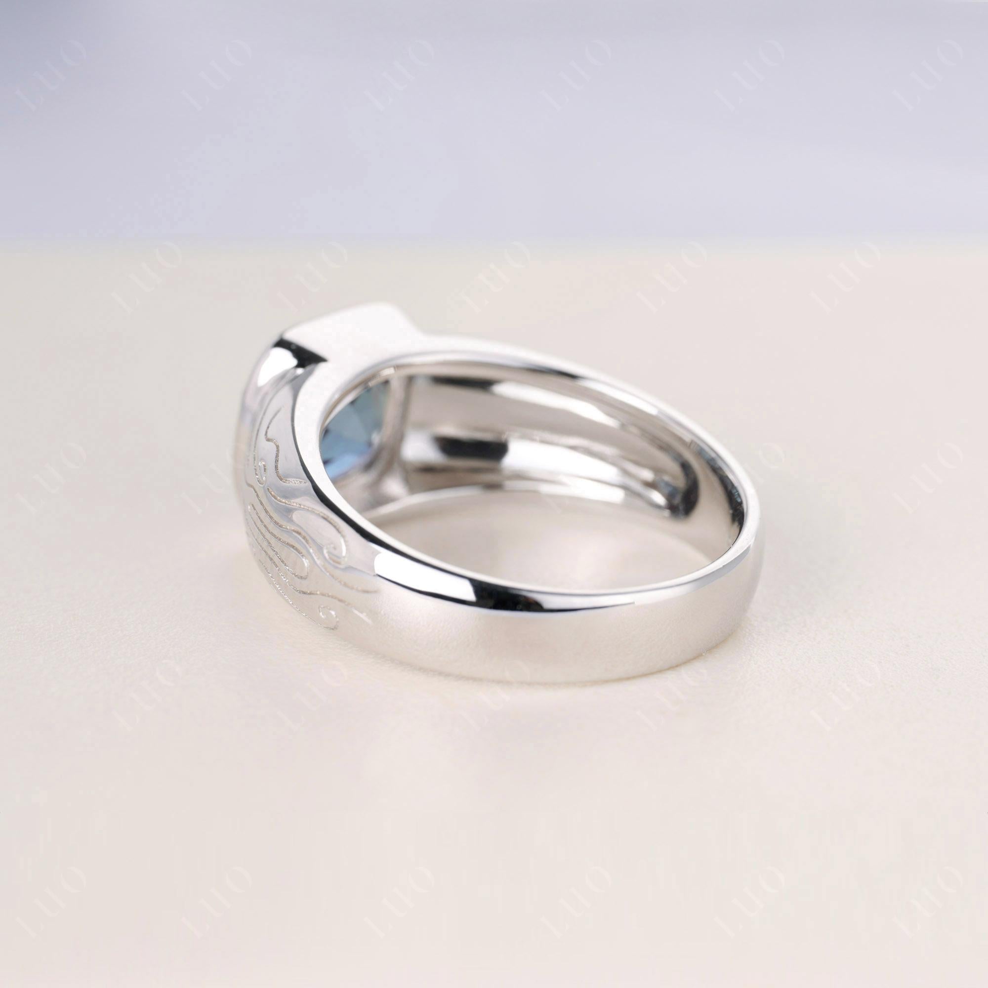 Cracked Rock Pattern Alexandrite Ring for Men - LUO Jewelry