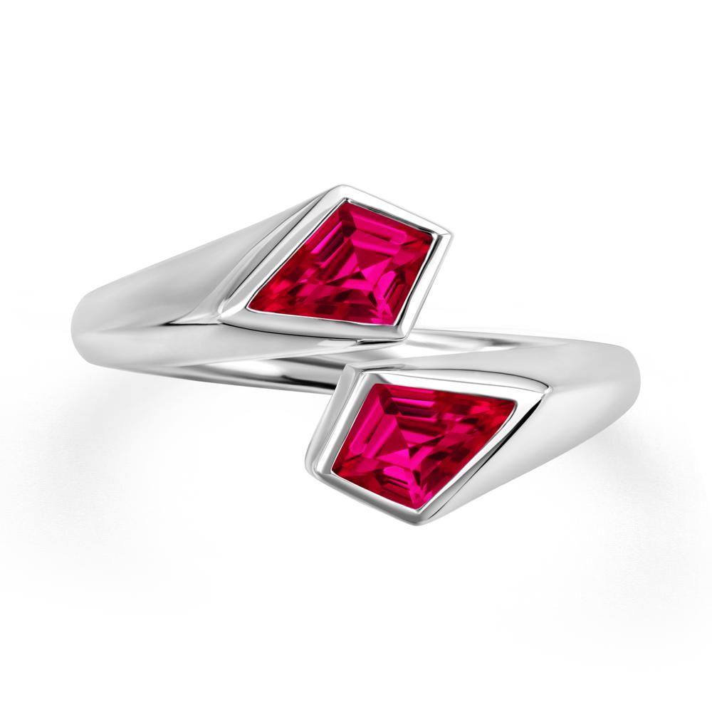 Unique Two Stone Ruby Ring | LUO Jewelry #metal_sterling silver