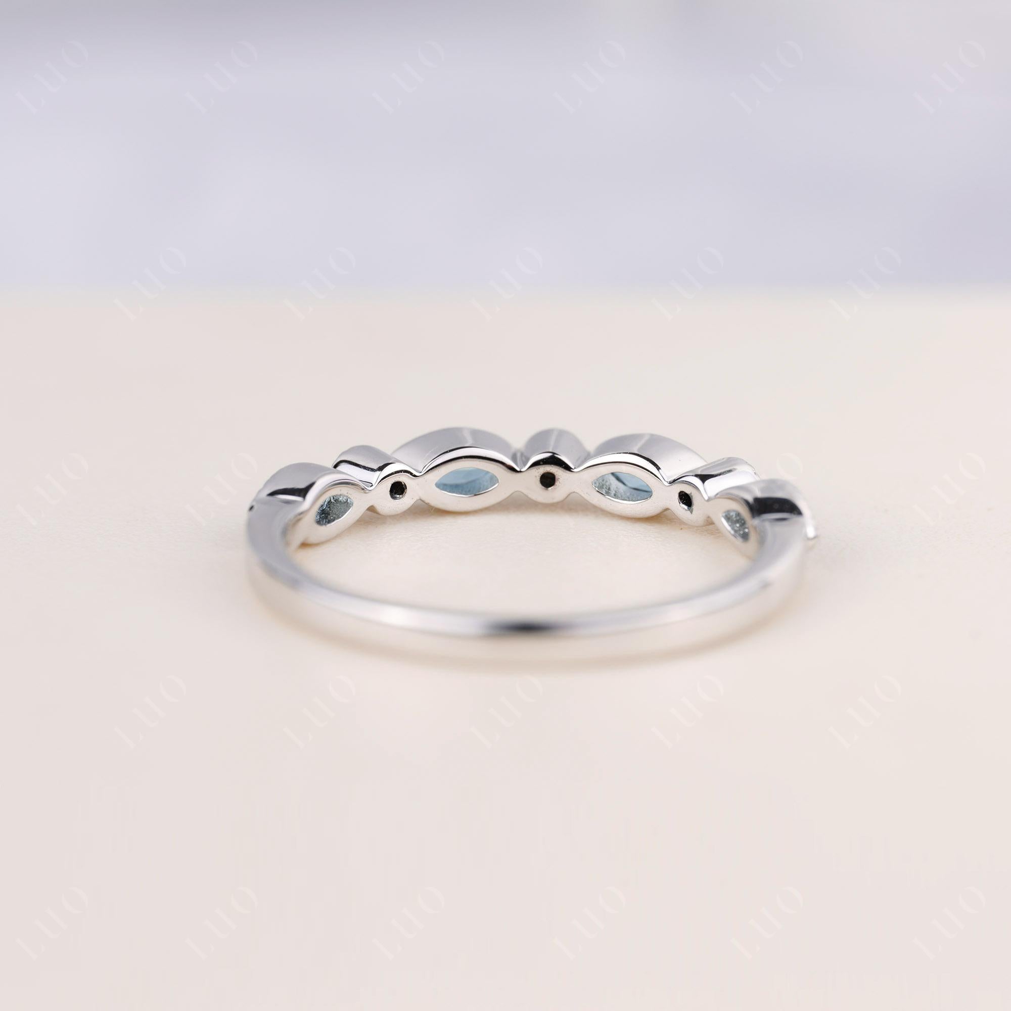 London Blue Topaz Milgrain Band Ring - LUO Jewelry